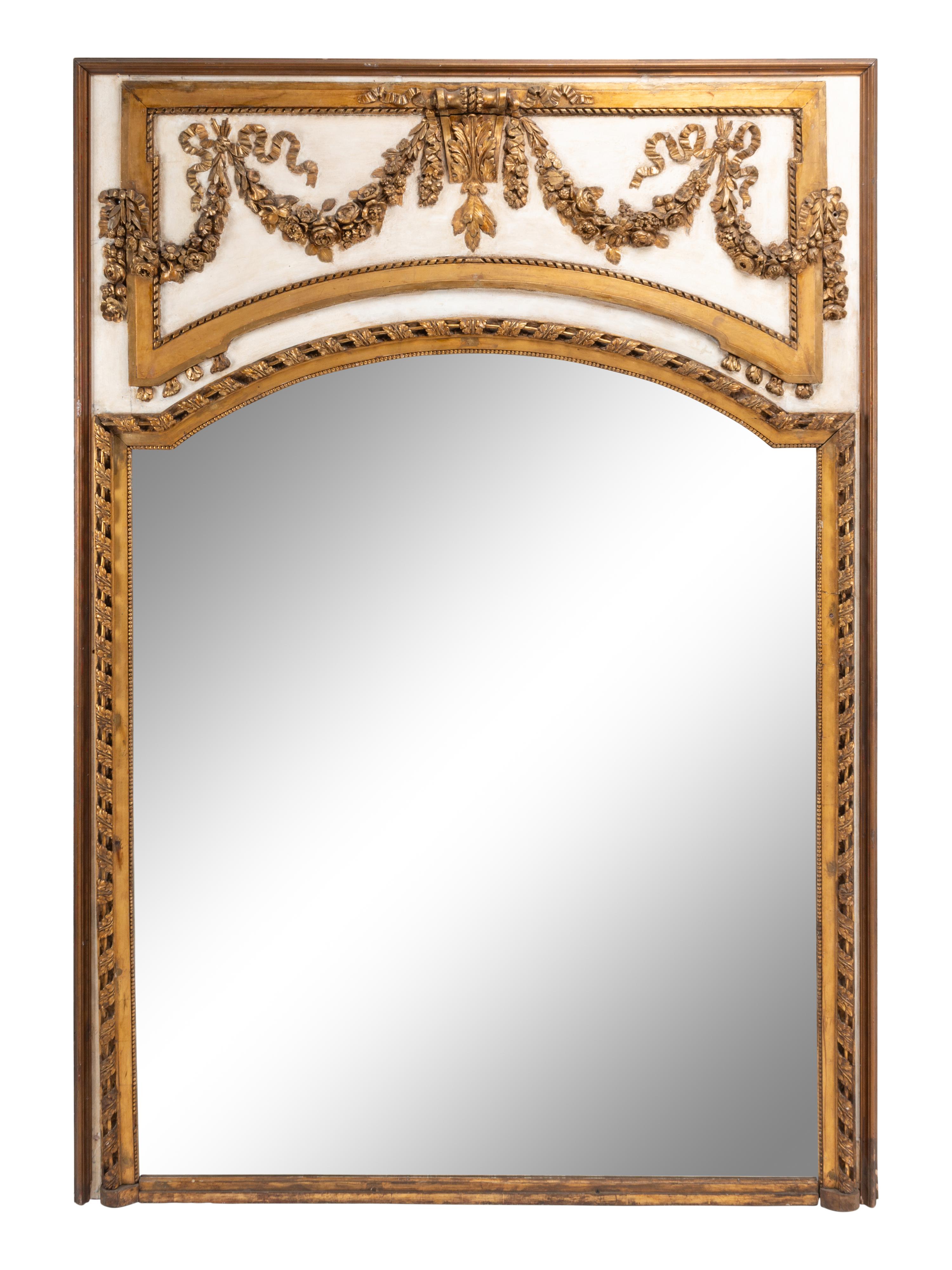 An Italian Painted and Parcel Gilt Overmantel Mirror