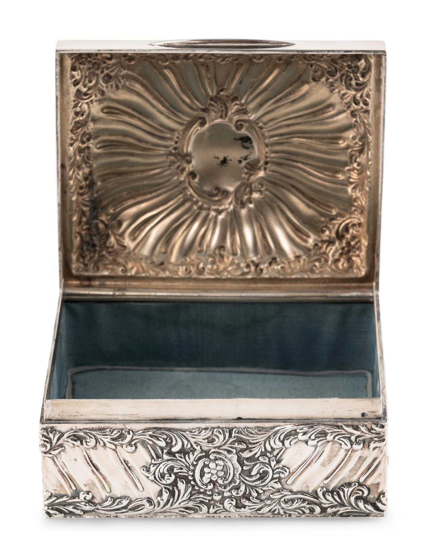 An English Silver Table Casket