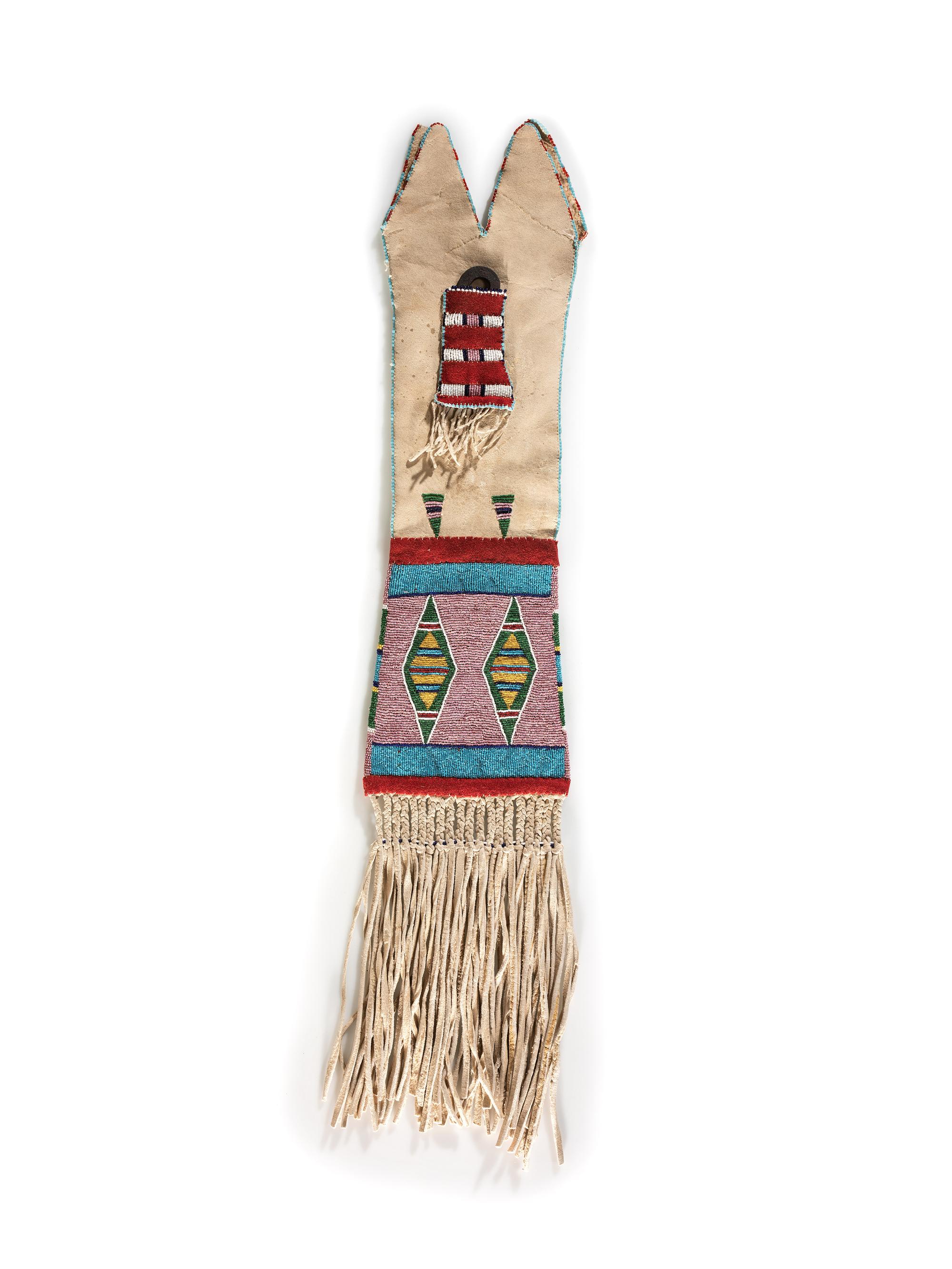 Crow Beaded Hide Tobacco Bag