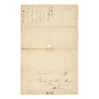 [Presidential] Van Buren, Martin. Manuscript document, signed