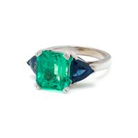 EMERALD AND SAPPHIRE RING