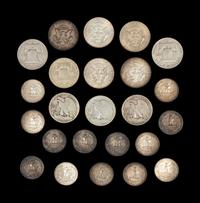 Seventeen United States Pre-1965 50c Coins