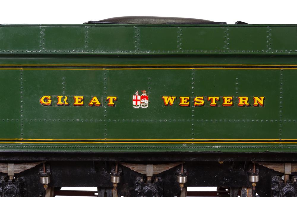 <div><!--block-->A Rare and Impressive Live Steam 7 1/4-Inch Gauge Painted Metal <em>Great Western Railway-Class 6000:</em> <em>King George V</em> Locomotive and Ride-On Tender</div>
