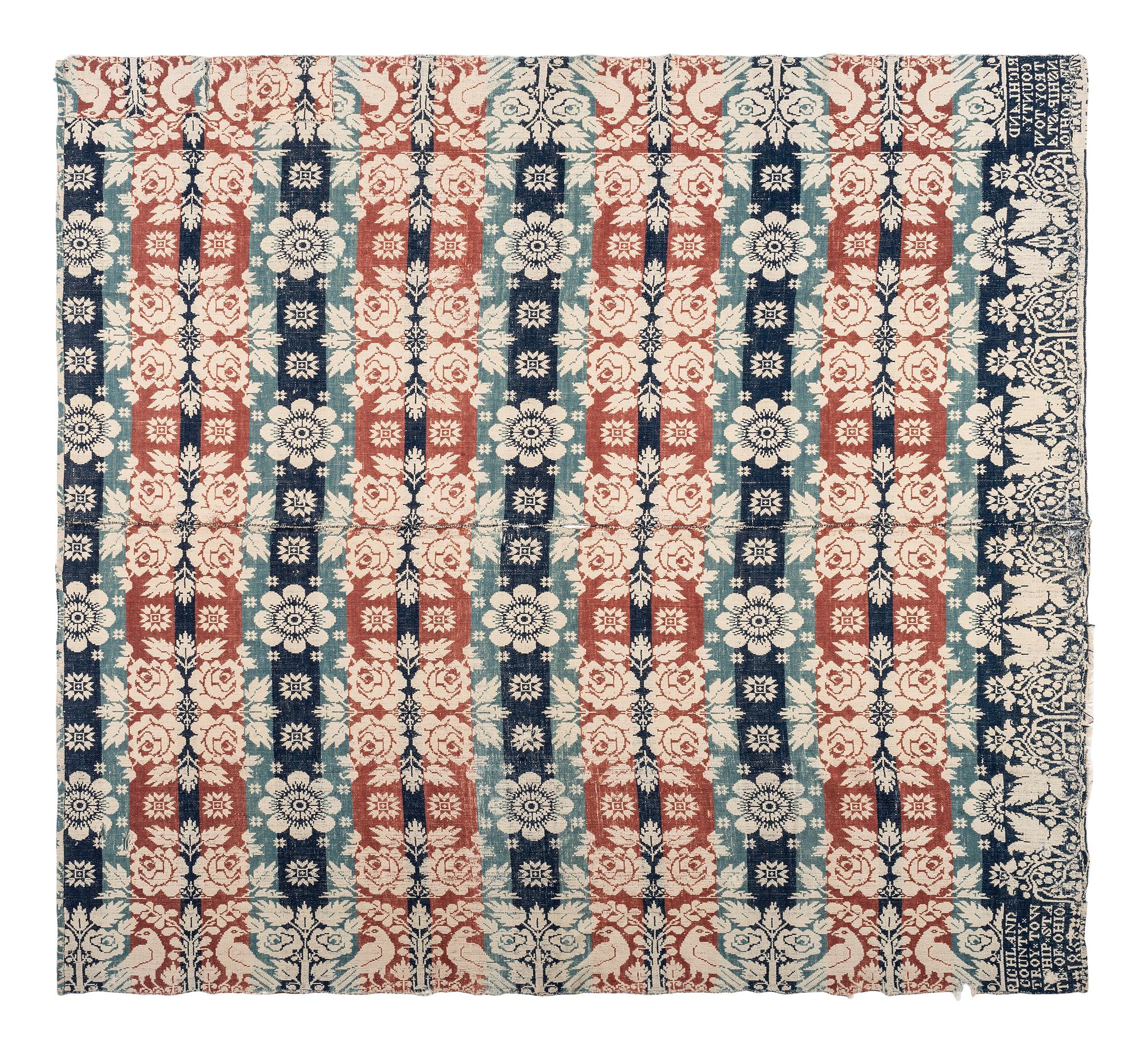 Three Jacquard Woven Cotton Coverlets