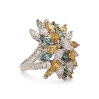 DIAMOND AND COLORED DIAMOND RING