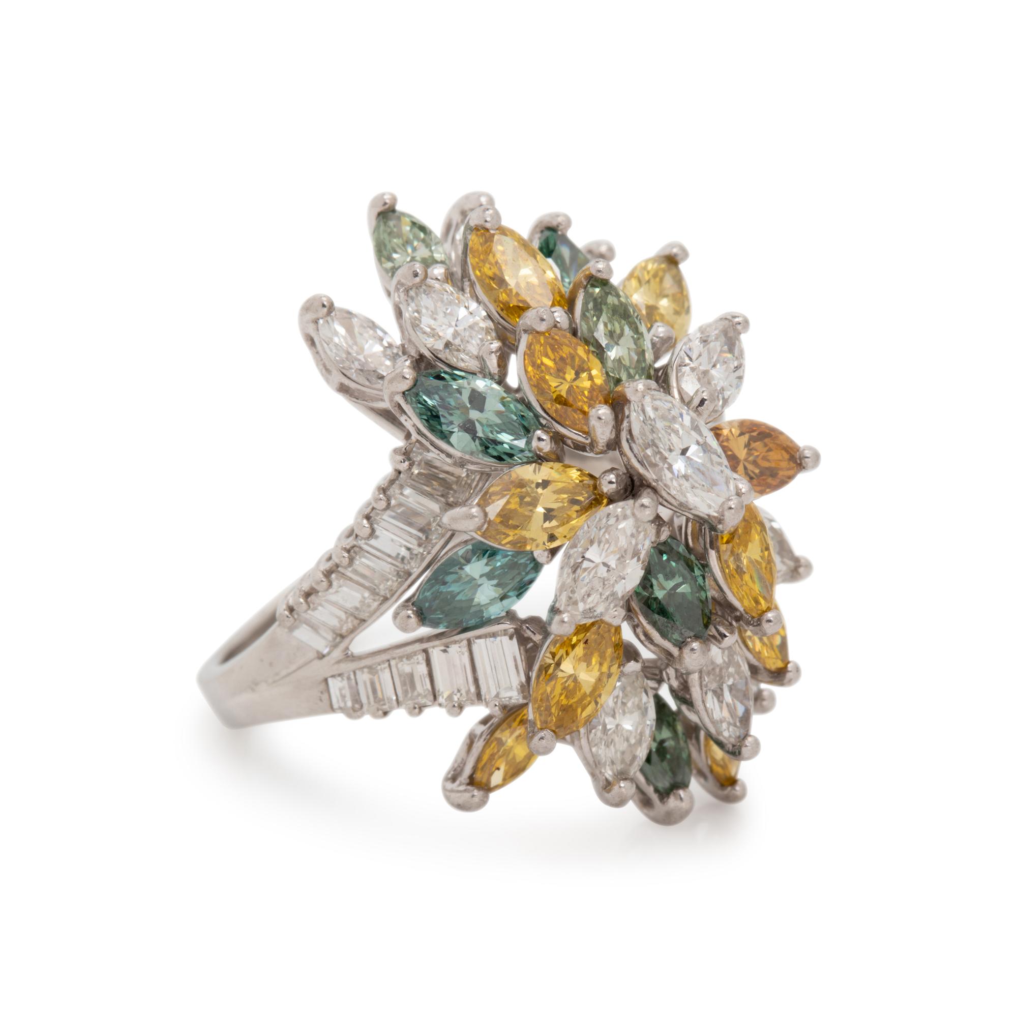 DIAMOND AND COLORED DIAMOND RING