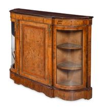 A Napoleon III Burlwood and Marquetry Console Cabinet