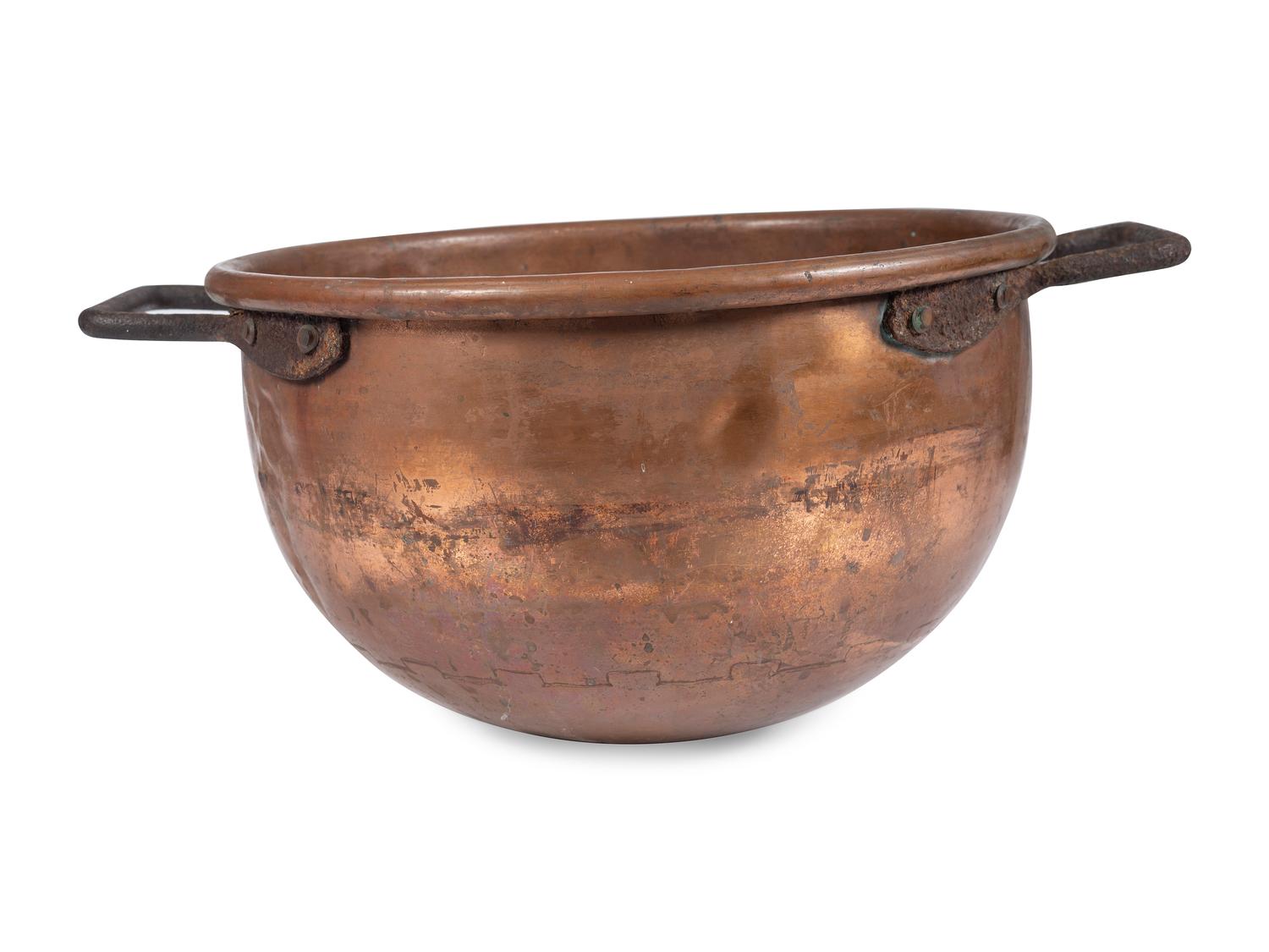 A Dovetailed Copper and Wrought Iron Candy Kettle