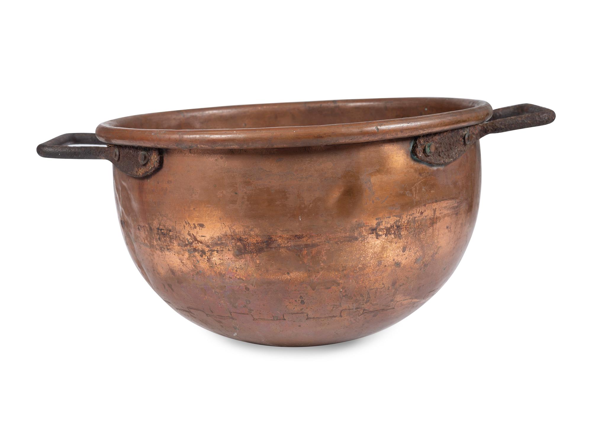 A Dovetailed Copper and Wrought Iron Candy Kettle