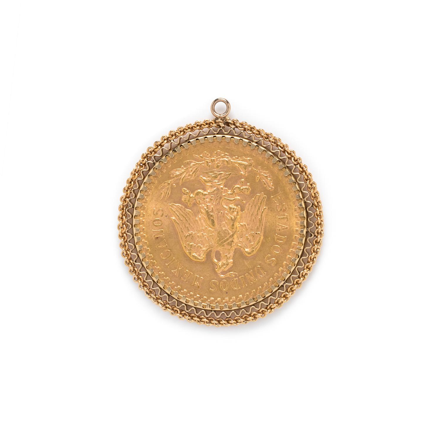 YELLOW GOLD AND COIN PENDANT