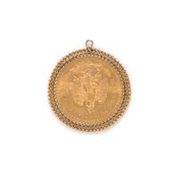 YELLOW GOLD AND COIN PENDANT
