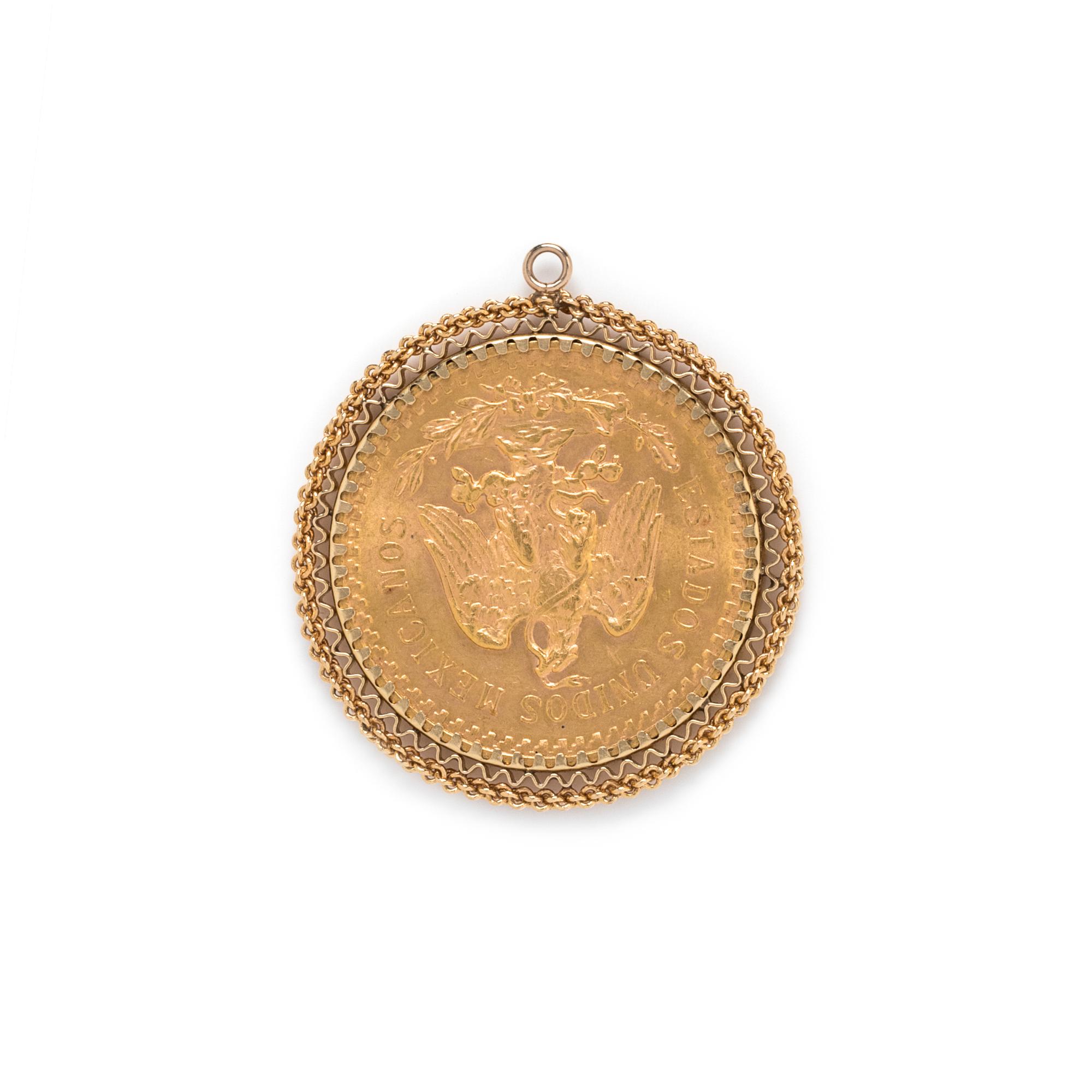 YELLOW GOLD AND COIN PENDANT