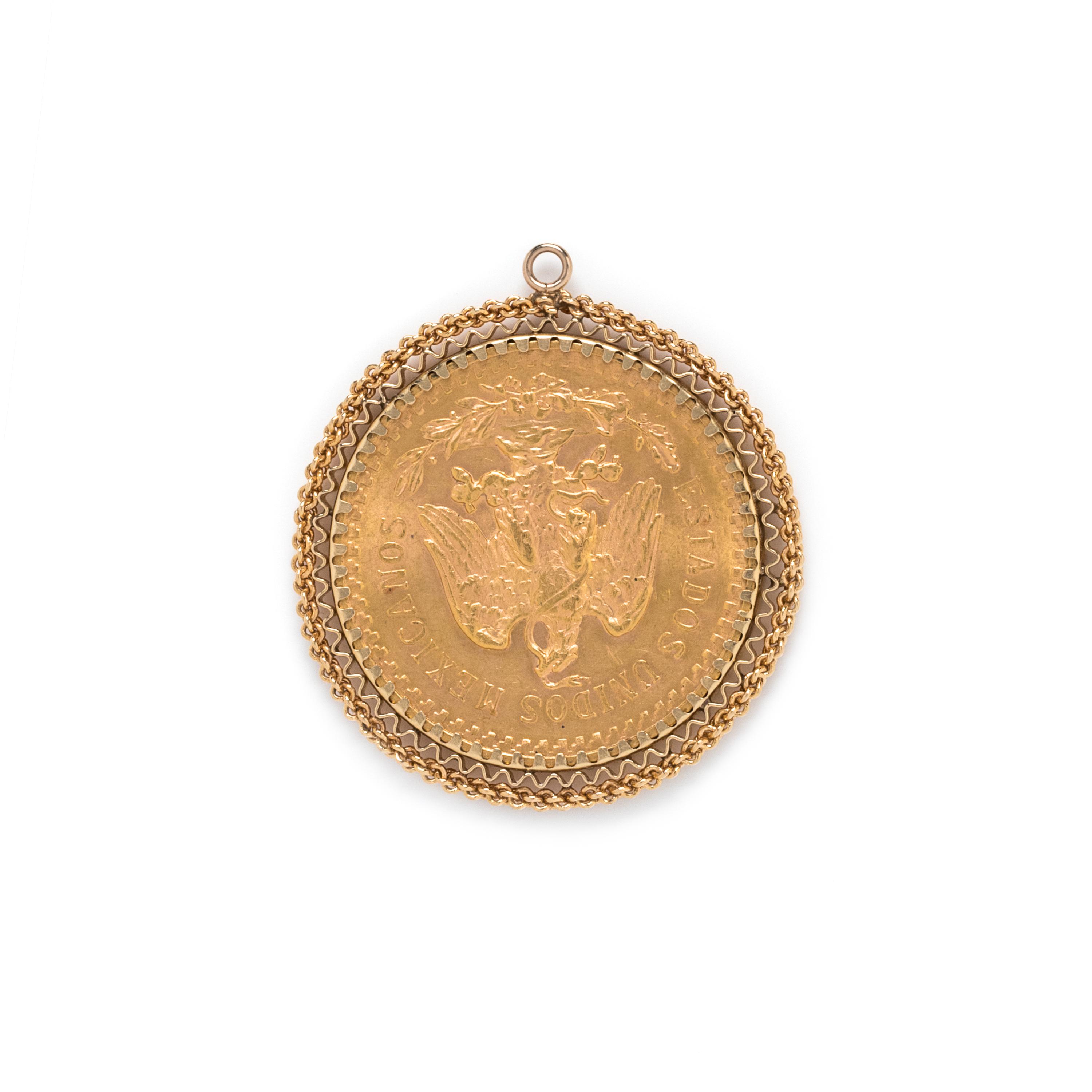 YELLOW GOLD AND COIN PENDANT