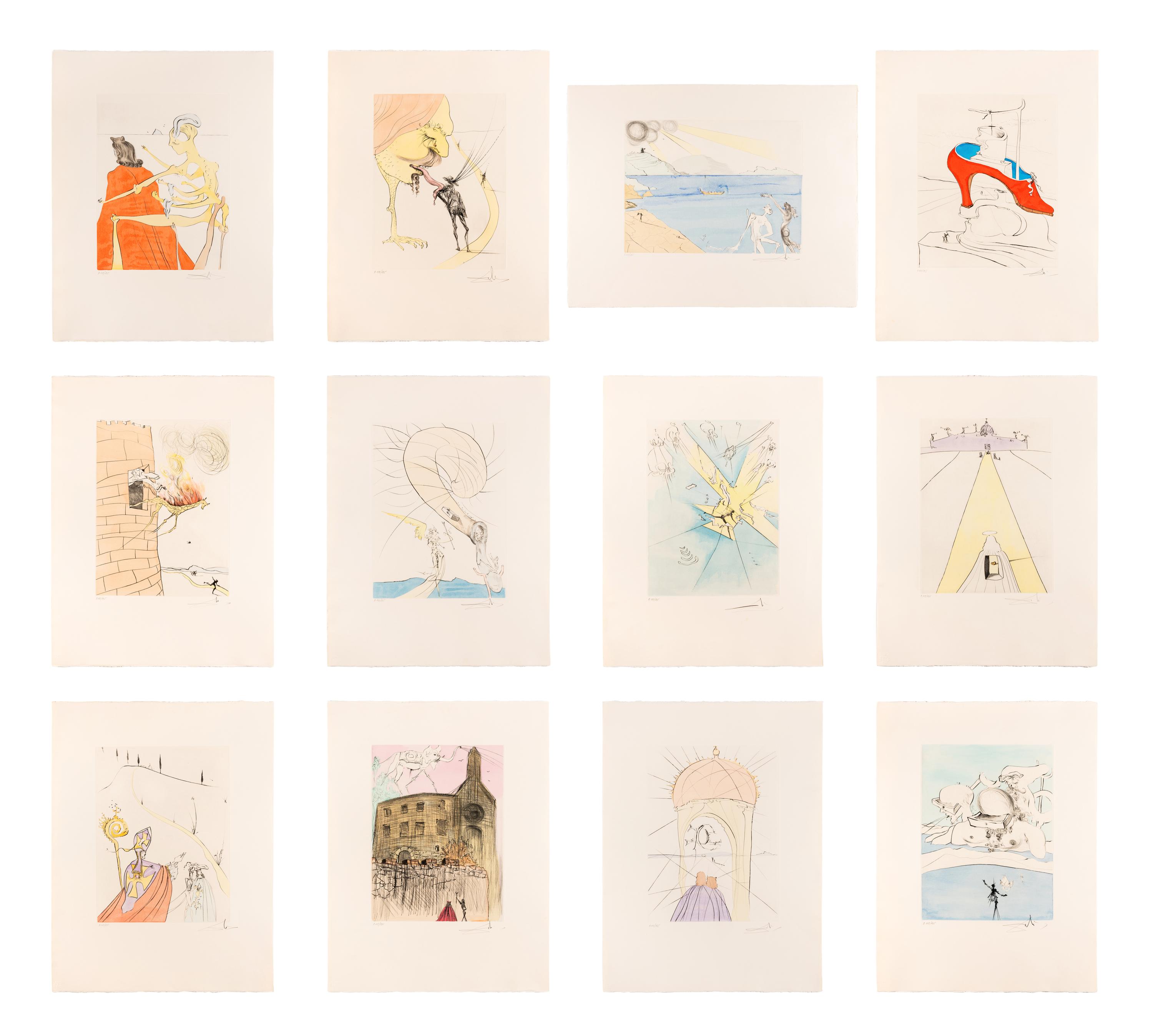After 50 Years of Surrealism (complete portfolio of 12 with text and justification pages and portfolio case), 1974