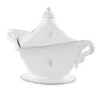 A Continental White-Glazed Faience Tureen