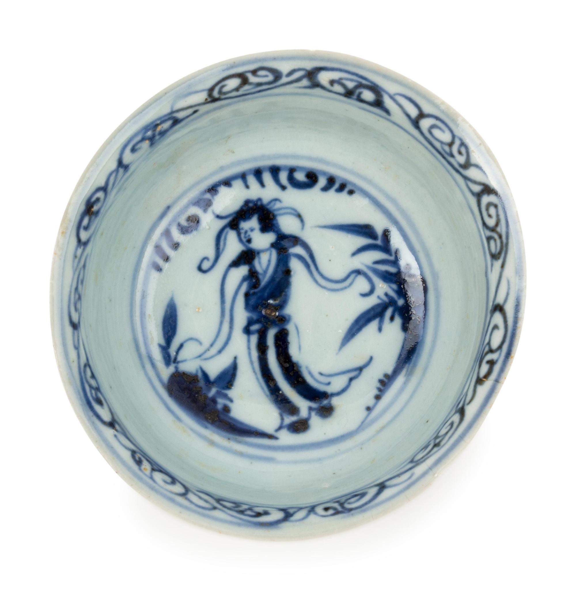 A Blue and White Porcelain Stem Cup