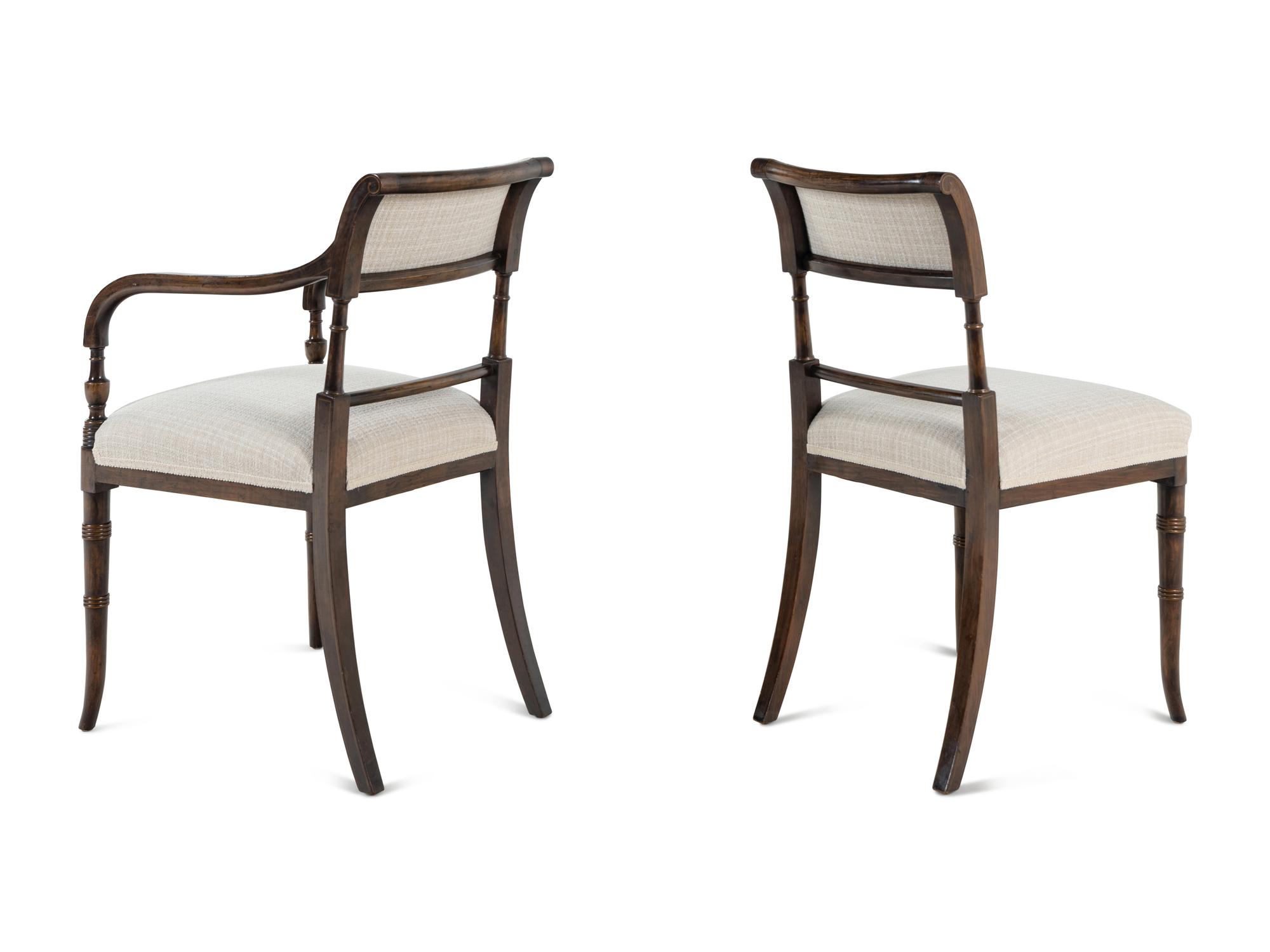 A Set of Ten Regency Style Dining Chairs