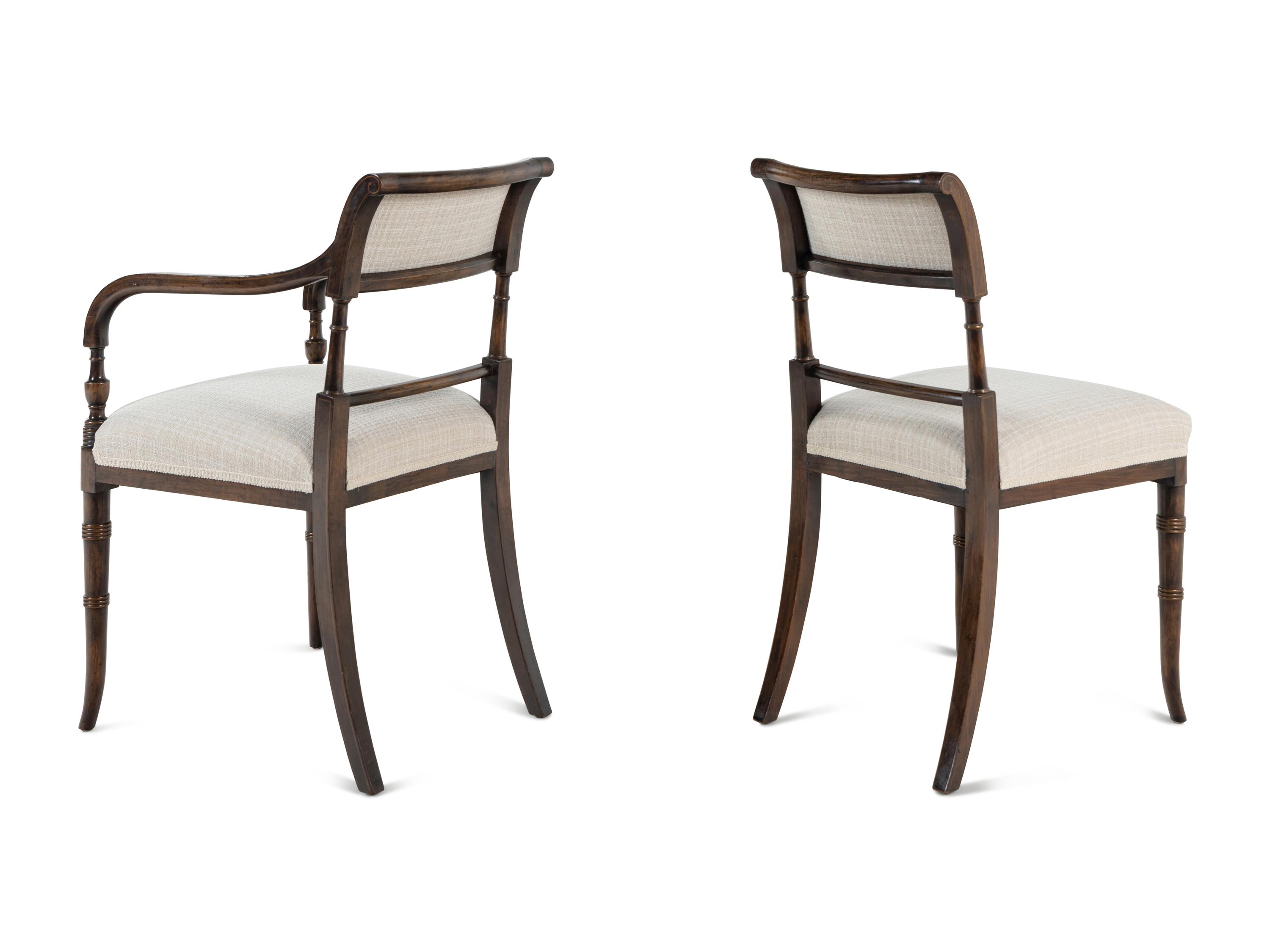 A Set of Ten Regency Style Dining Chairs