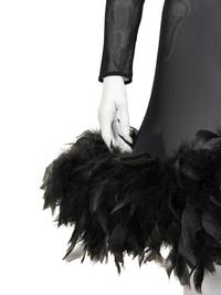 Unlabeled Mesh Dress with Feather Hem, Attributed to Pierre Cardin, 1980-2000s