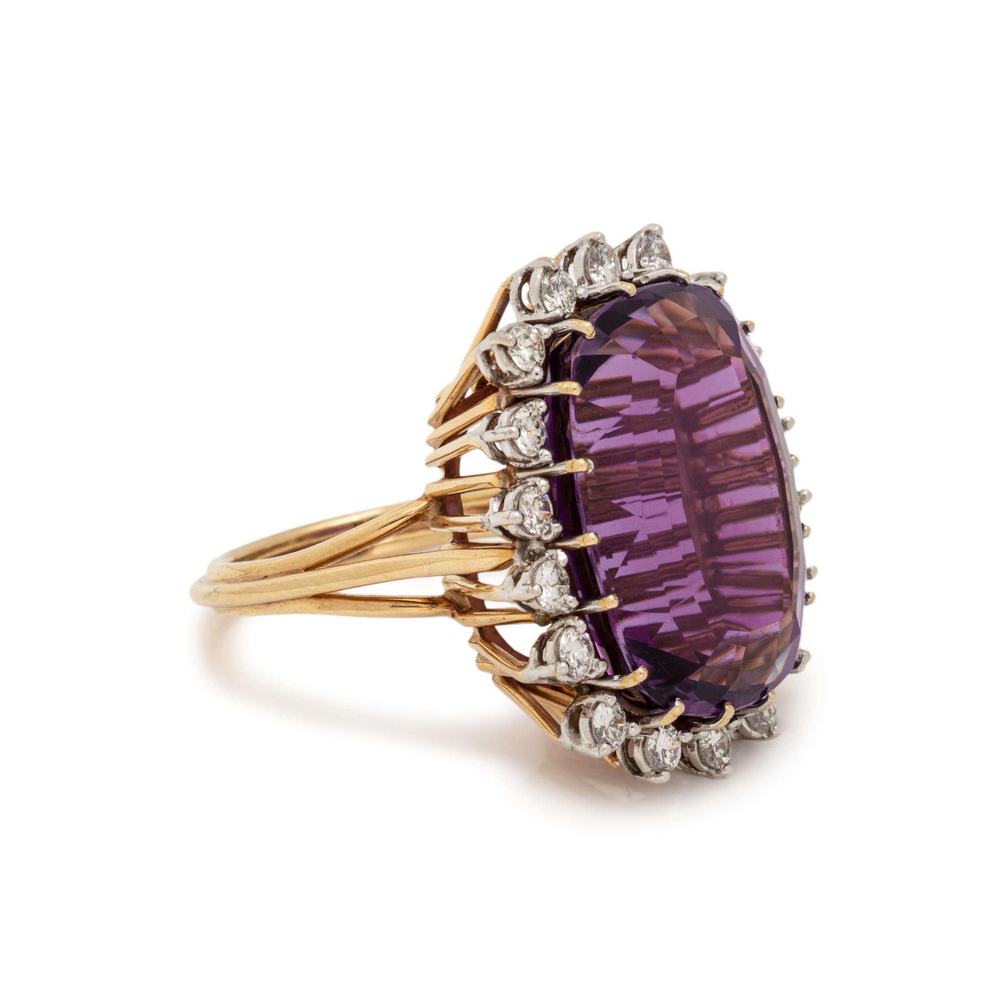 AMETHYST AND DIAMOND RING