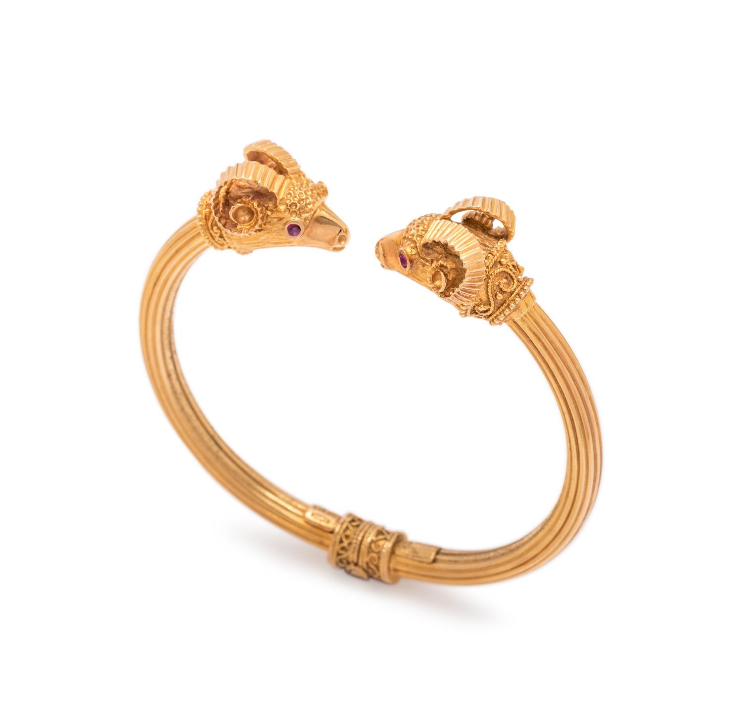 LALAOUNIS, YELLOW GOLD CUFF BRACELET