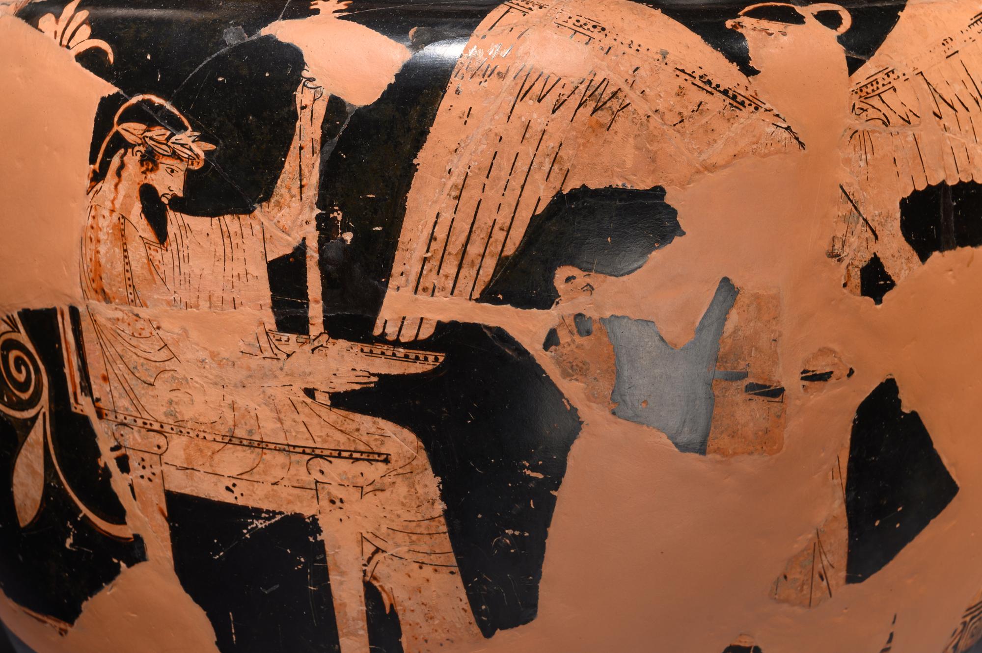 A Volute Krater with Attic Red-Figured Fragments