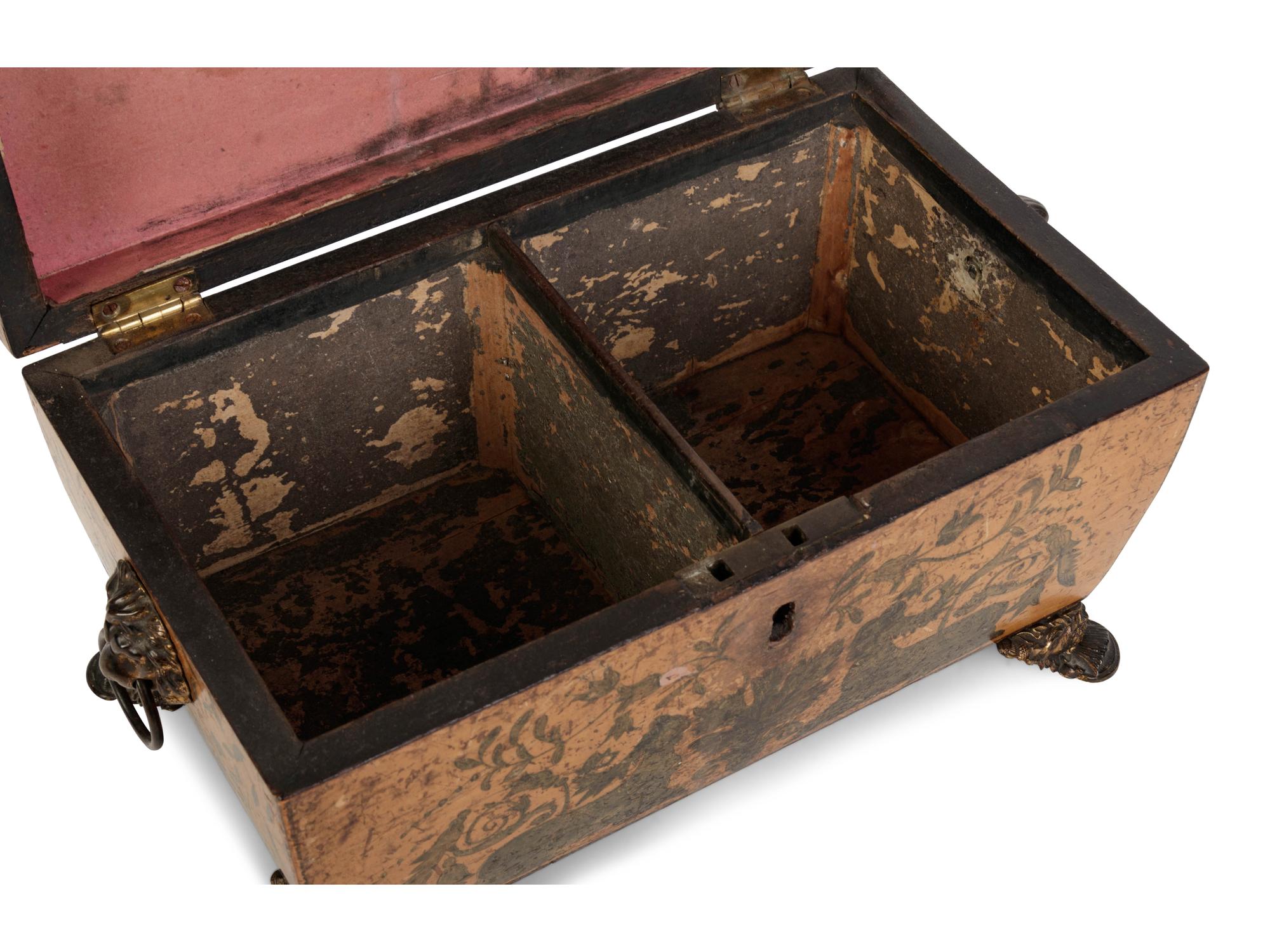A George III Penwork Tea Caddy