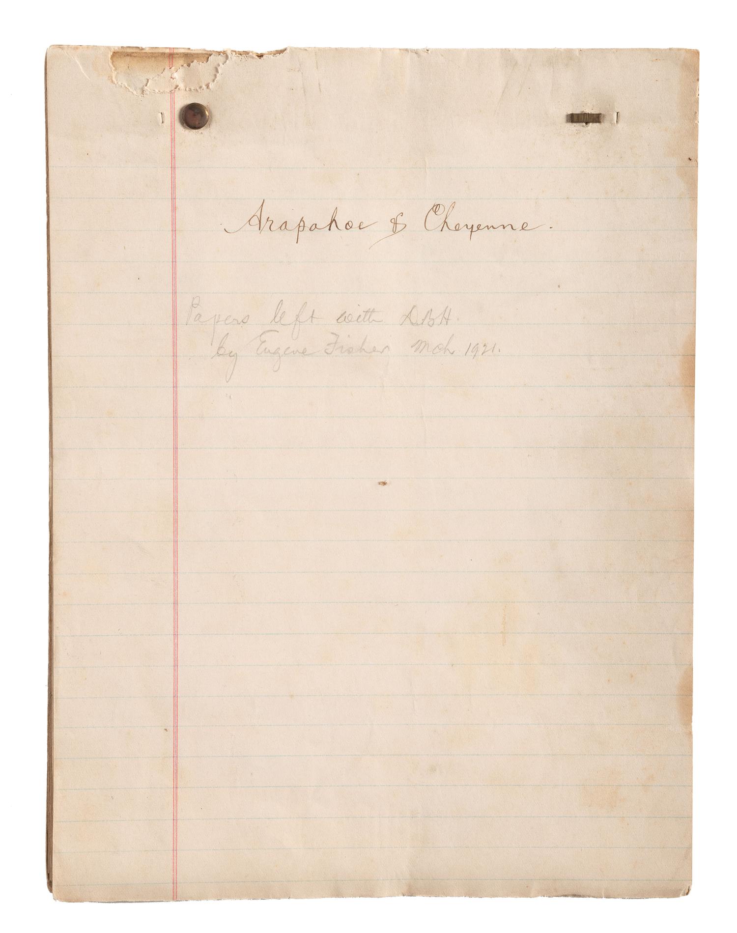 [NATIVE AMERICANS]. Archive of documents related to Assiniboine, Arapaho, and Northern Cheyenne tribal affairs, incl. delegation documents.