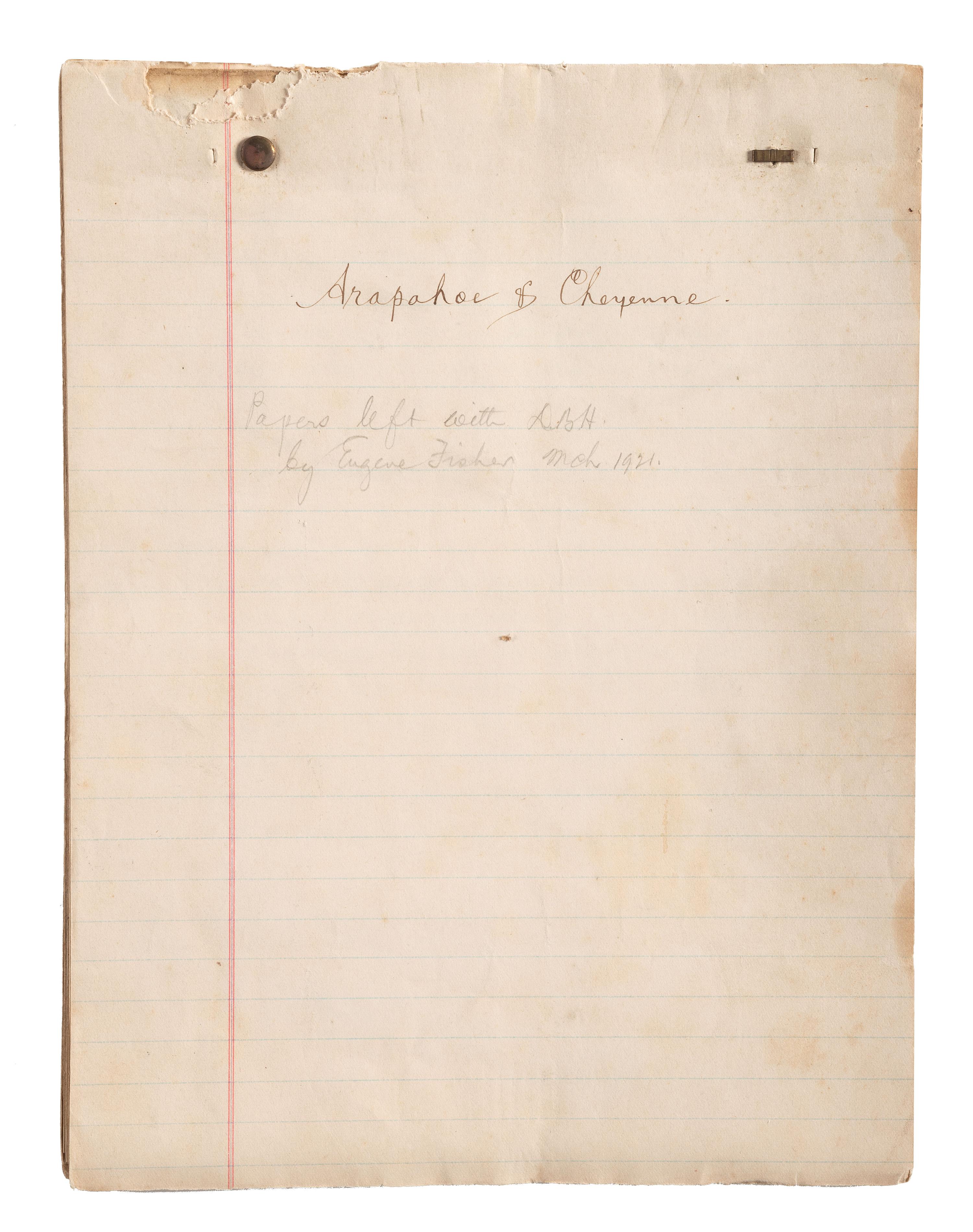 [NATIVE AMERICANS]. Archive of documents related to Assiniboine, Arapaho, and Northern Cheyenne tribal affairs, incl. delegation documents.