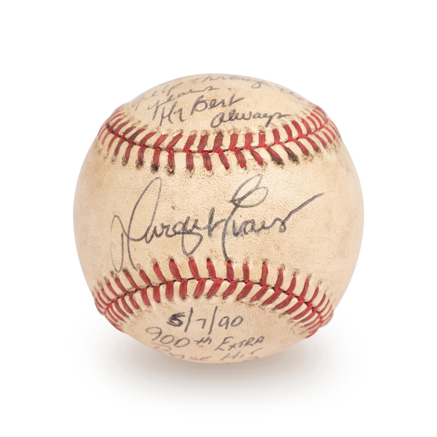 A Dwight Evans Boston Red Sox 900th Career Extra Base Hit Game Used Signed Autograph Baseball (Beckett Authentication Services Letter BAS Certified)