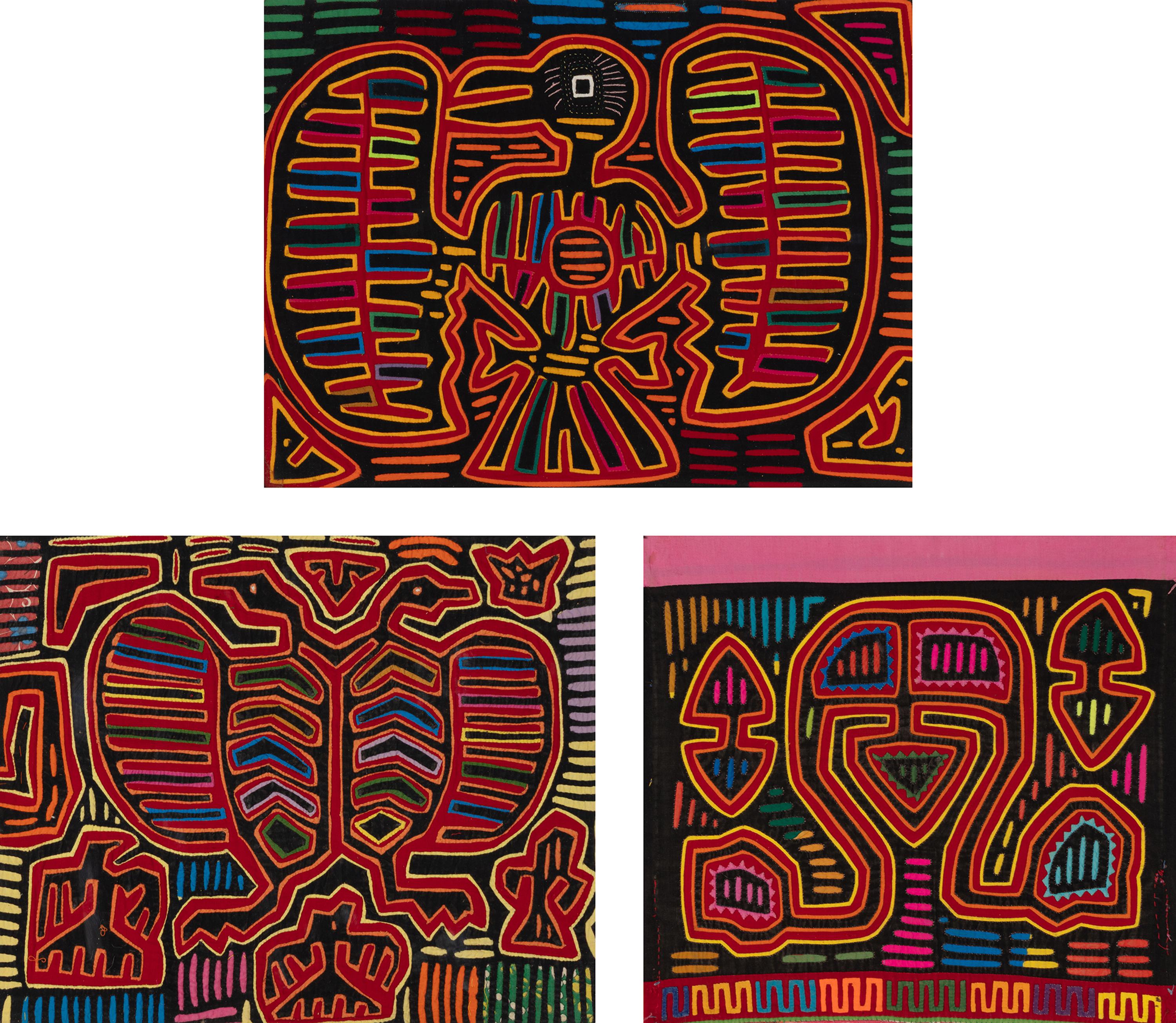 Anonymous Guna Person (Guna, 20th Century) — A Group of Three Mola Textiles