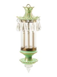 An Opaline Glass Hall Lantern