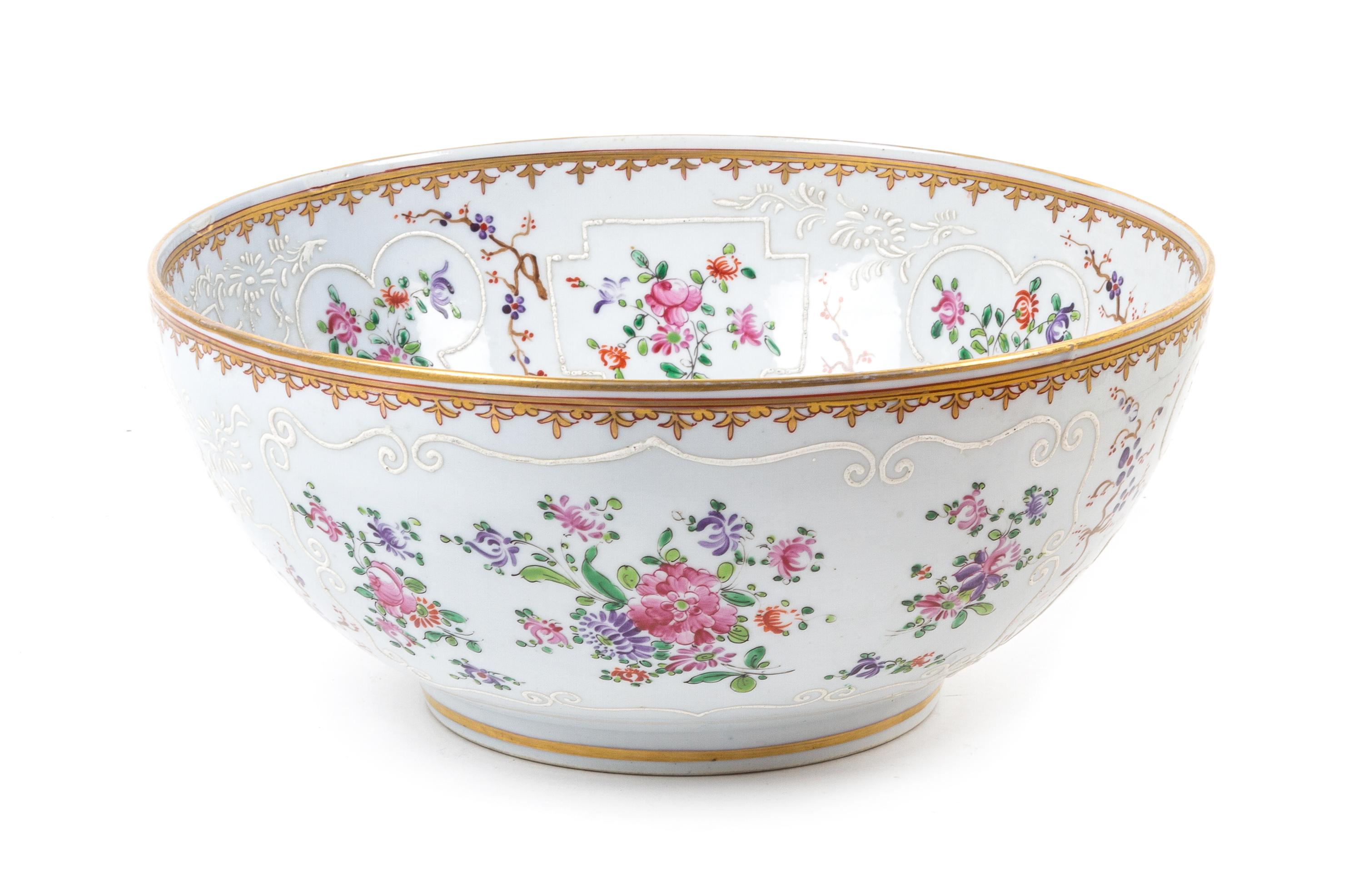 A Samson Porcelain Bowl Diameter 11 3/8 inches.