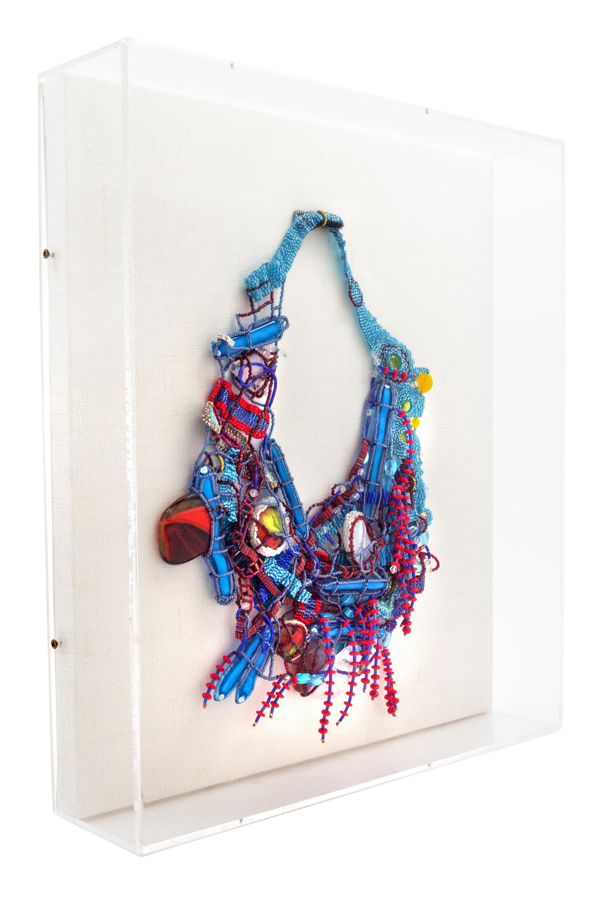 Joyce Scott, (American, b. 1948), Gin and Tonic Necklace Mounted in Frame