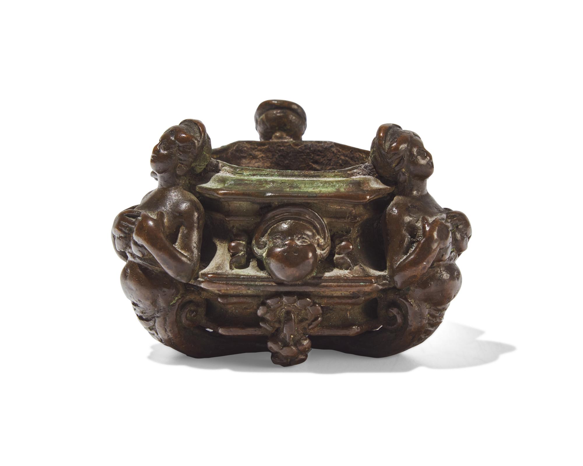 An Italian Renaissance cast bronze inkwell, probably Padua, 16th century