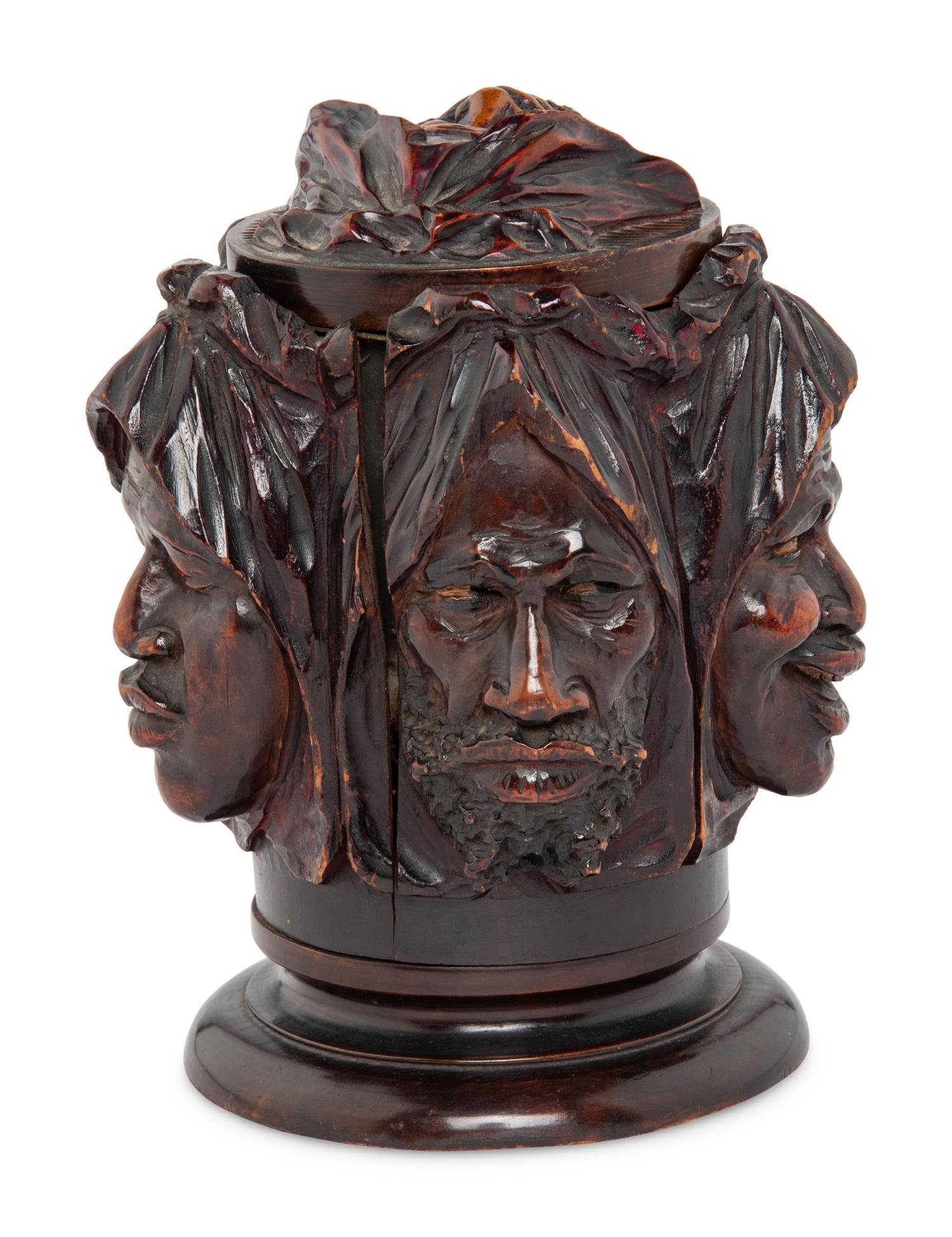 A German or Austrian Carved Walnut Humidor