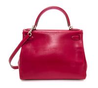 An Hermes Rubis and Rose Tyrien Candy Tadelakt and Chevre Retorne 28cm Kelly Handbag, 11" x 8.5" x 4".