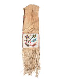 Cree Beaded Hide Tobacco Bag
