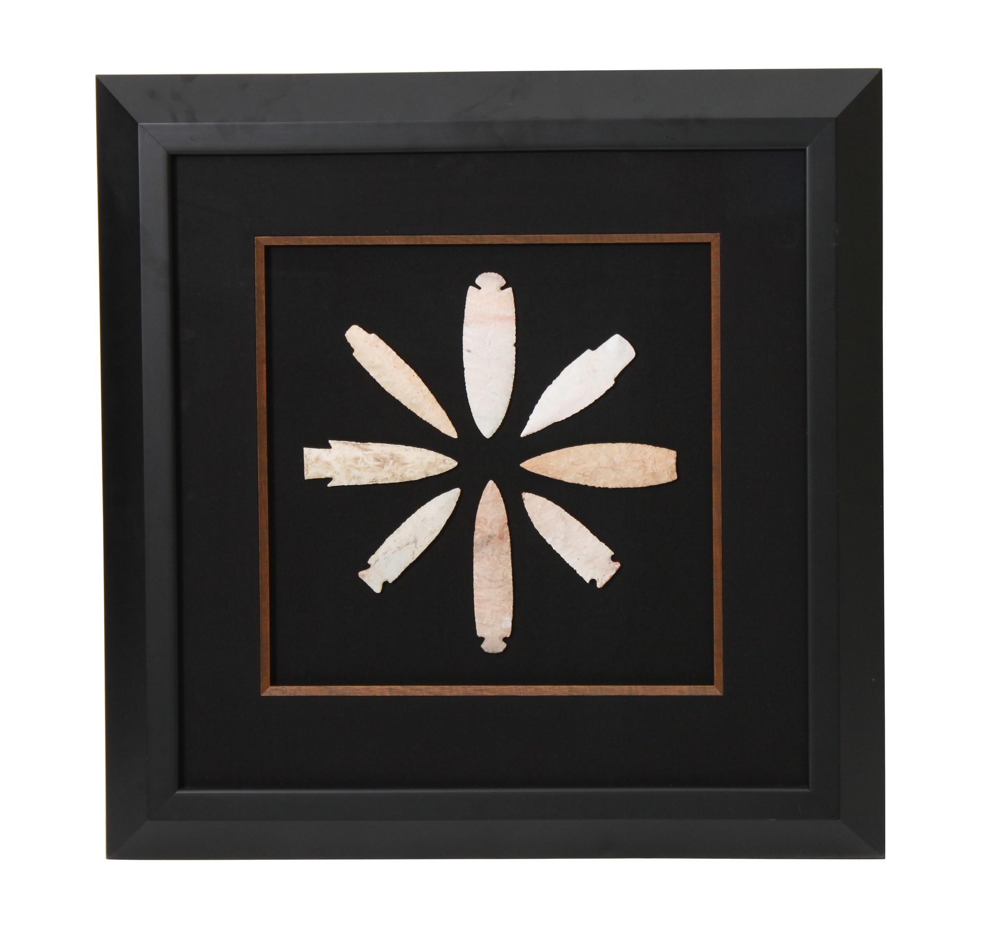 Six Framed Groups of Arrowheads Height 13 1/2 x width 13 1/2 inches (each)