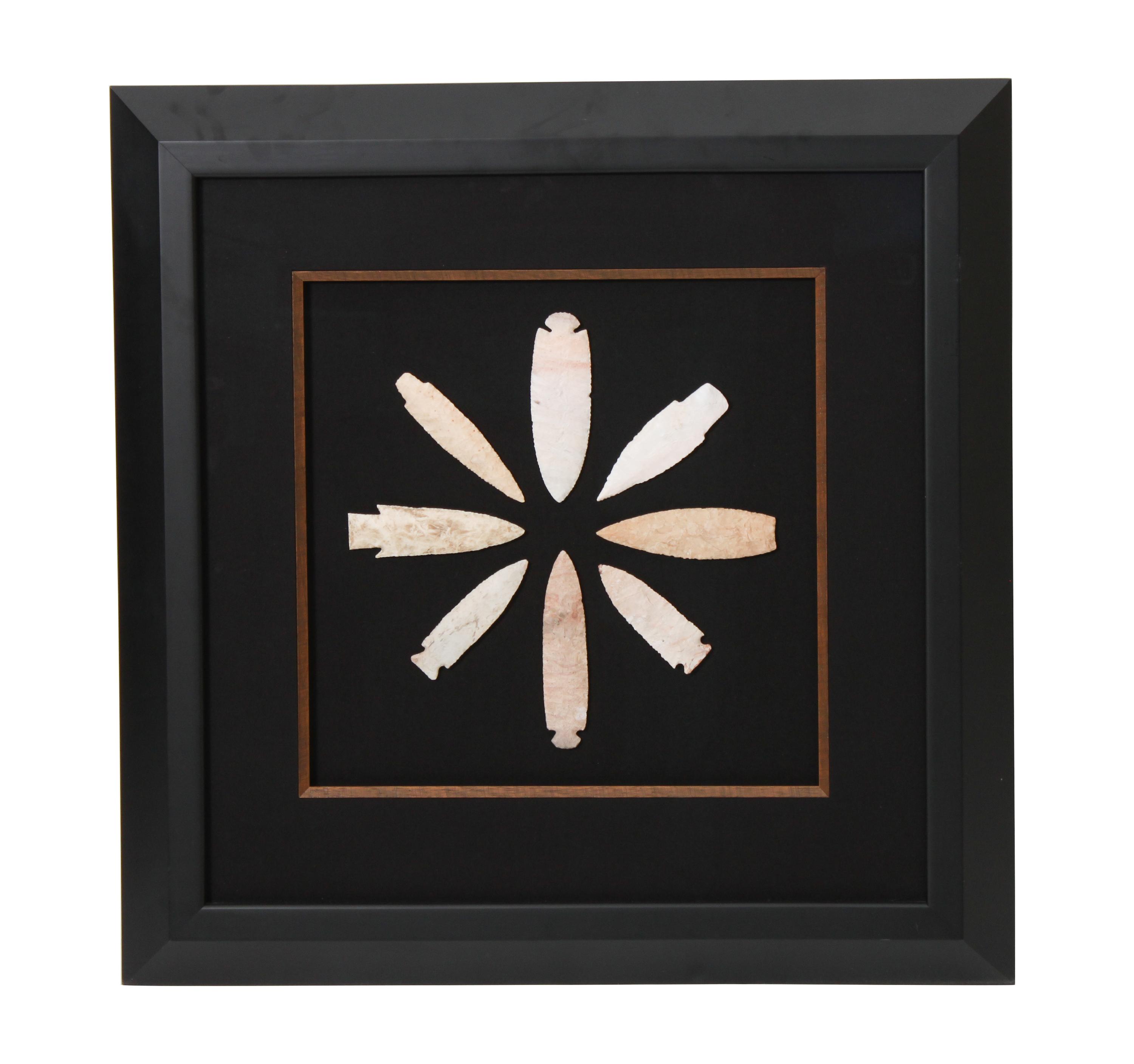 Six Framed Groups of Arrowheads Height 13 1/2 x width 13 1/2 inches (each)