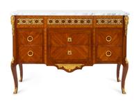 A Pair of Louis XVI Style Gilt-Bronze-Mounted Kingwood and Tulipwood Commodes — 20TH CENTURY
