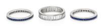 A Collection of Platinum and Gem Eternity Bands, 7.60 dwts.