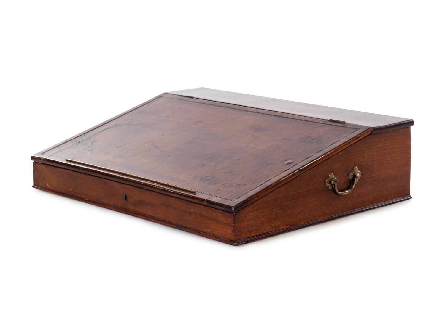 A George III Mahogany and Leather-Inset Writing Box