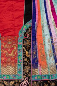 A Embroidered and Multicolored Silk Apron Skirt