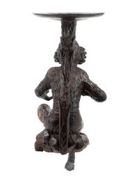 A Venetian Style Carved Walnut Figural Pedestal