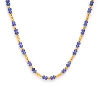 Tanzanite and Yellow Gold Beaded Necklace