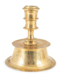 A Continental Brass Capstan Candlestick