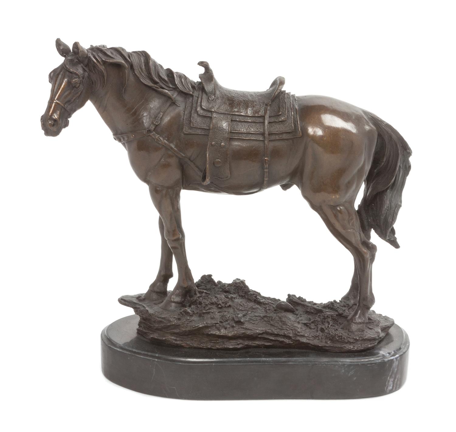 A Contemporary Bronze Figure Width 11 inches. — 20TH CENTURY