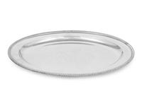 A George III Silver Meat Platter with Engraved Crest and Motto