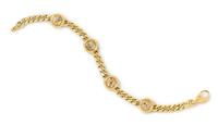 An 18 Karat Yellow Gold and Multicolor Diamond Bracelet,
